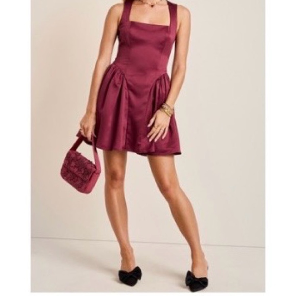 Francesca's Collections Deep Red Backless Dress